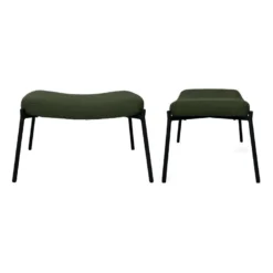 Fauteuil En Tissu Boucle Vert Kaki Avec Repose-pieds EIRA - HAPPY GARDEN -Promos Fauteora Magasin fauteuil 13083007