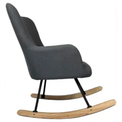 Fauteuil à Bascule En Tissu Boucle Gris KAIRA - HAPPY GARDEN -Promos Fauteora Magasin fauteuil 13083055