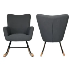 Fauteuil à Bascule En Tissu Boucle Gris KAIRA - HAPPY GARDEN -Promos Fauteora Magasin fauteuil 13083057