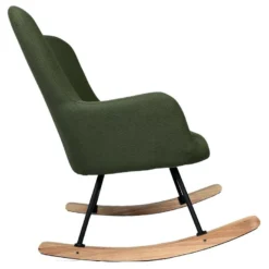 Fauteuil à Bascule En Tissu Boucle Vert Kaki KAIRA - HAPPY GARDEN -Promos Fauteora Magasin fauteuil 13083065