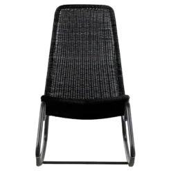 Tom - Rocking-chair En Résine Tressée Et Métal - Couleur - Noir