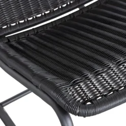 Tom - Rocking-chair En Résine Tressée Et Métal - Couleur - Noir -Promos Fauteora Magasin fauteuil 13288213