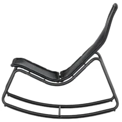 Tom - Rocking-chair En Résine Tressée Et Métal - Couleur - Noir -Promos Fauteora Magasin fauteuil 13288215