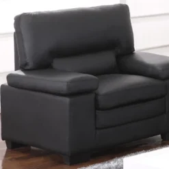 Fauteuil En Cuir De Buffle MIMAS - Noir