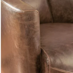 Fauteuil Club 100% Cuir Vieilli FLORENTIN -Promos Fauteora Magasin fauteuil 134477