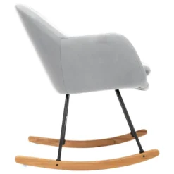 Fauteuil à Bascule Rocking-chair En Tissu Gris -Promos Fauteora Magasin fauteuil 13466465