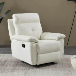 Fauteuil Relax En Cuir Blanc VINETA -Promos Fauteora Magasin fauteuil 13484397