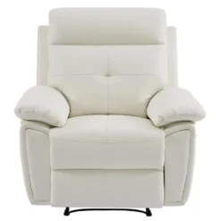 Fauteuil Relax En Cuir Blanc VINETA -Promos Fauteora Magasin fauteuil 13484403