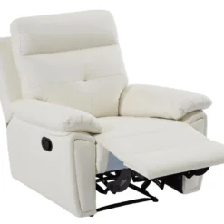 Fauteuil Relax En Cuir Blanc VINETA -Promos Fauteora Magasin fauteuil 13484417