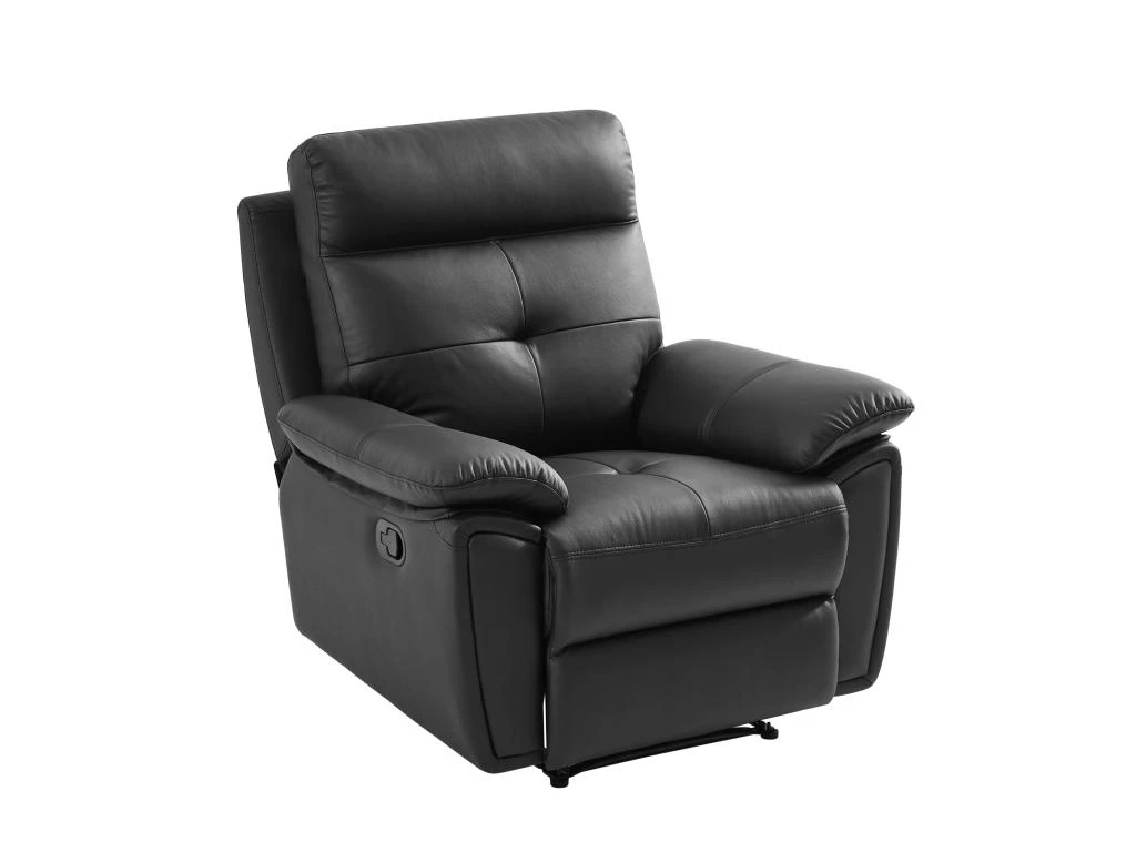Fauteuil Relax En Cuir Noir VINETA 4 Fauteuil Relax En Cuir Noir VINETA – Image 2