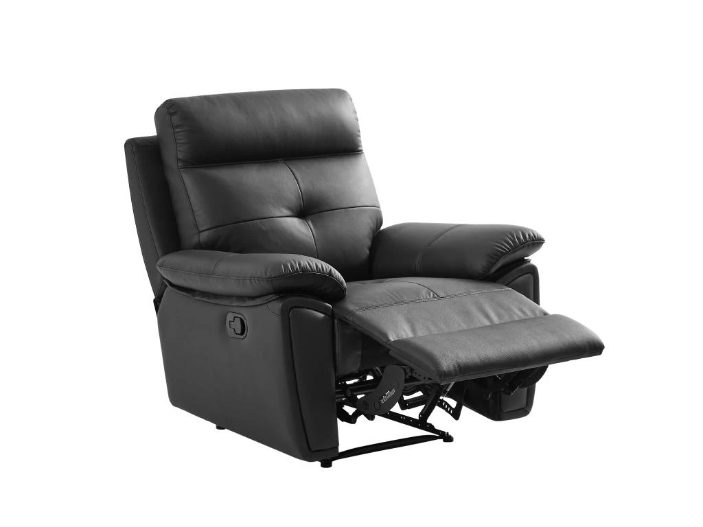 Fauteuil Relax En Cuir Noir VINETA 6 Fauteuil Relax En Cuir Noir VINETA – Image 4