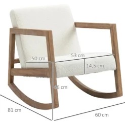 Fauteuil Lounge à Bascule - Assise Profonde, Dossier Incliné - Revêtement Effet Peau De Mouton Polyester Crème - Accoudoirs, Structure Bois Hévéa 9 Fauteuil Lounge à Bascule - Assise Profonde, Dossier Incliné - Revêtement Effet Peau De Mouton Polyester Crème - Accoudoirs, Structure Bois Hévéa -Promos Fauteora Magasin fauteuil 13602363