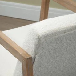 Fauteuil Lounge à Bascule - Assise Profonde, Dossier Incliné - Revêtement Effet Peau De Mouton Polyester Crème - Accoudoirs, Structure Bois Hévéa 11 Fauteuil Lounge à Bascule - Assise Profonde, Dossier Incliné - Revêtement Effet Peau De Mouton Polyester Crème - Accoudoirs, Structure Bois Hévéa -Promos Fauteora Magasin fauteuil 13602367