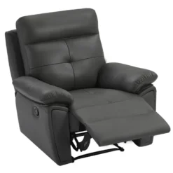 Fauteuil Relax En Cuir Gris VINETA -Promos Fauteora Magasin fauteuil 13621823