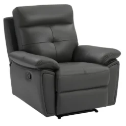 Fauteuil Relax En Cuir Gris VINETA -Promos Fauteora Magasin fauteuil 13621825
