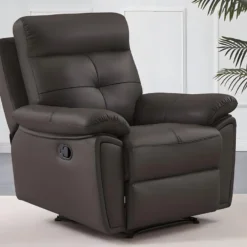 Fauteuil Relax En Cuir Marron VINETA -Promos Fauteora Magasin fauteuil 13621955