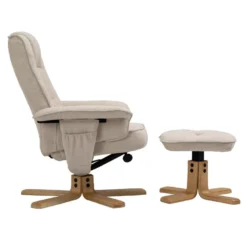 Fauteuil De Relaxation CHARLY Avec Repose-pieds Pouf Siège Pivotant Dossier Inclinable Assise Rembourrée Relax, En Tissu Beige 10 Fauteuil De Relaxation CHARLY Avec Repose-pieds Pouf Siège Pivotant Dossier Inclinable Assise Rembourrée Relax, En Tissu Beige -Promos Fauteora Magasin fauteuil 13669925