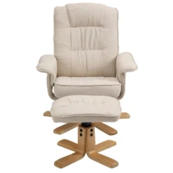 Fauteuil De Relaxation CHARLY Avec Repose-pieds Pouf Siège Pivotant Dossier Inclinable Assise Rembourrée Relax, En Tissu Beige 11 Fauteuil De Relaxation CHARLY Avec Repose-pieds Pouf Siège Pivotant Dossier Inclinable Assise Rembourrée Relax, En Tissu Beige -Promos Fauteora Magasin fauteuil 13669927