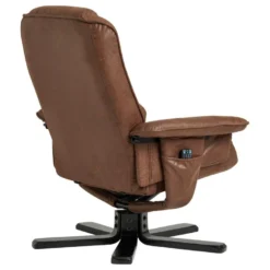 Fauteuil De Relaxation CHARLY Repose-pieds Siège Pivotant Dossier Inclinable Assise Rembourrée, En Tissu Vintage Brun Pieds Noirs -Promos Fauteora Magasin fauteuil 13669947