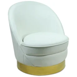 Fauteuil Arrondi Aristy Simili Blanc