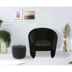 Fauteuil Arrondi Adamante Simili Noir -Promos Fauteora Magasin fauteuil 13691007