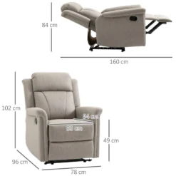 Fauteuil De Relaxation Inclinable Avec Repose-pied Ajustable Revêtement Microfibre Polyester Gris -Promos Fauteora Magasin fauteuil 13884733