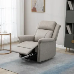 Fauteuil De Relaxation Inclinable Avec Repose-pied Ajustable Revêtement Microfibre Polyester Gris -Promos Fauteora Magasin fauteuil 13884737
