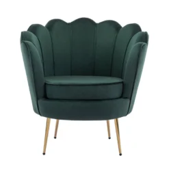 Fauteuil Coquillage En Velours Vert Sapin DANDELION De Pascal Morabito -Promos Fauteora Magasin fauteuil 13898755