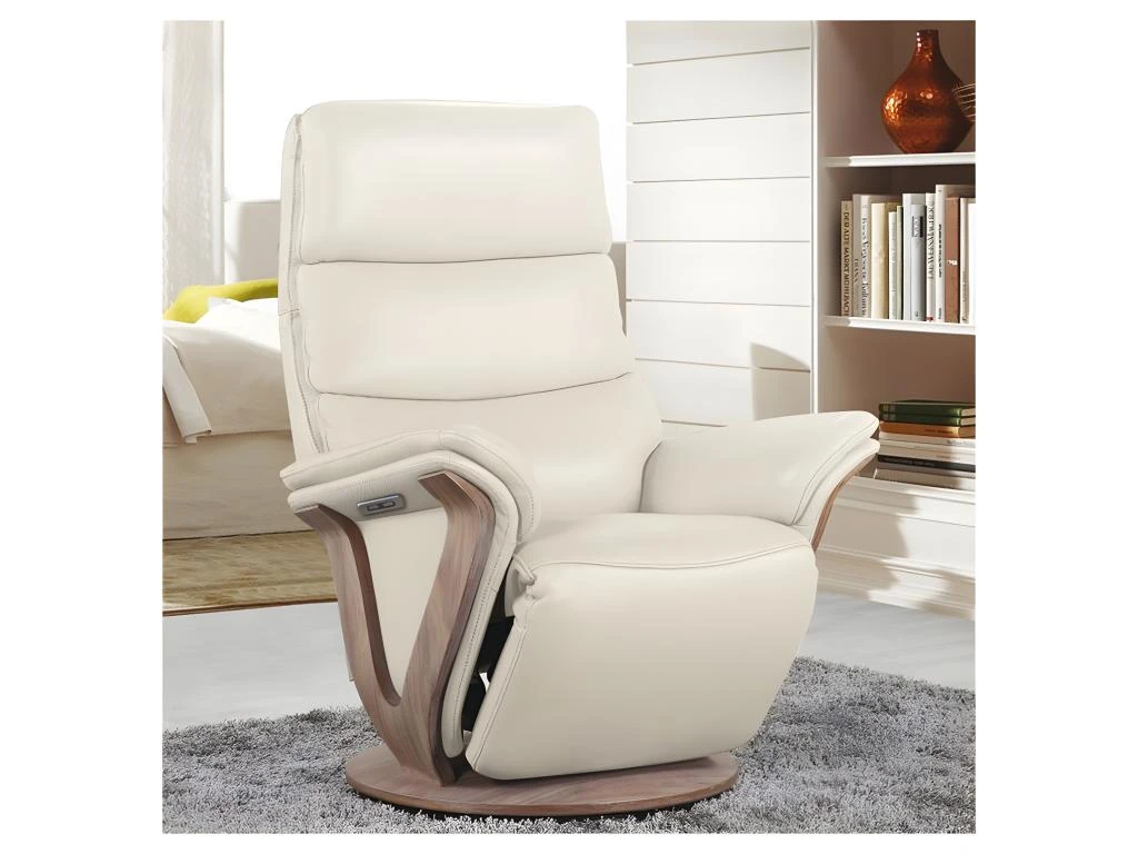 Fauteuil De Relaxation électrique Cuir Mastic - FRUITY 4 Fauteuil De Relaxation électrique Cuir Mastic - FRUITY – Image 2