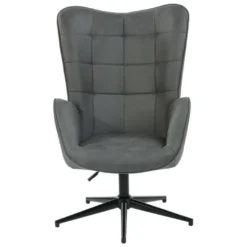URBAN MEUBLE Fauteuil Scandinave Chaise Pivotant Pour Bureau Salon Chambre Avec Un Revêtement En Velours Des Accoudoirs Rembourés, Métal, Gris, 70*80*100CM