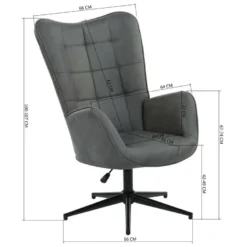 URBAN MEUBLE Fauteuil Scandinave Chaise Pivotant Pour Bureau Salon Chambre Avec Un Revêtement En Velours Des Accoudoirs Rembourés, Métal, Gris, 70*80*100CM 11 URBAN MEUBLE Fauteuil Scandinave Chaise Pivotant Pour Bureau Salon Chambre Avec Un Revêtement En Velours Des Accoudoirs Rembourés, Métal, Gris, 70*80*100CM -Promos Fauteora Magasin fauteuil 14021557