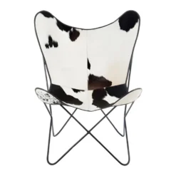 Fauteuil Design Peau De Vache "Papillon" 92cm Noir & Blanc -Promos Fauteora Magasin fauteuil 14214409