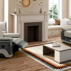 Fauteuil Relax En Microfibre Gris Clair Et Bandes Anthracites TALCA -Promos Fauteora Magasin fauteuil 14370957