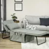 Fauteuil Chaise Longue Lit Pouf 4 En 1 Dossier Inclinable 5 Niveaux Repose-pied Rabattable Châssis Acier Noir Tissu Gris 2 Fauteuil Chaise Longue Lit Pouf 4 En 1 Dossier Inclinable 5 Niveaux Repose-pied Rabattable Châssis Acier Noir Tissu Gris -Promos Fauteora Magasin fauteuil 14392881