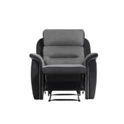 Fauteuil De Relaxation 1 Place En Microfibre Et Simili LÉON - Gris Et Noir 15 Fauteuil De Relaxation 1 Place En Microfibre Et Simili LÉON - Gris Et Noir -Promos Fauteora Magasin fauteuil 14639261