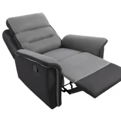 Fauteuil De Relaxation 1 Place En Microfibre Et Simili LÉON - Gris Et Noir 17 Fauteuil De Relaxation 1 Place En Microfibre Et Simili LÉON - Gris Et Noir -Promos Fauteora Magasin fauteuil 14639265