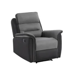 Fauteuil De Relaxation 1 Place En Microfibre Et Simili LÉON - Gris Et Noir 19 Fauteuil De Relaxation 1 Place En Microfibre Et Simili LÉON - Gris Et Noir -Promos Fauteora Magasin fauteuil 14639269