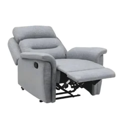 Fauteuil De Relaxation 1 Place En Tissu Gris LÉON - Gris Clair -Promos Fauteora Magasin fauteuil 14639301