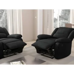 Fauteuil Relaxation 1 Place Microfibre Noire DETENTE -Promos Fauteora Magasin fauteuil 14639391