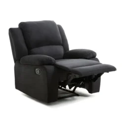 Fauteuil Relaxation 1 Place Microfibre Noire DETENTE -Promos Fauteora Magasin fauteuil 14639397