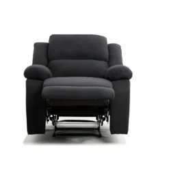 Fauteuil Relaxation 1 Place Microfibre Noire DETENTE -Promos Fauteora Magasin fauteuil 14639403