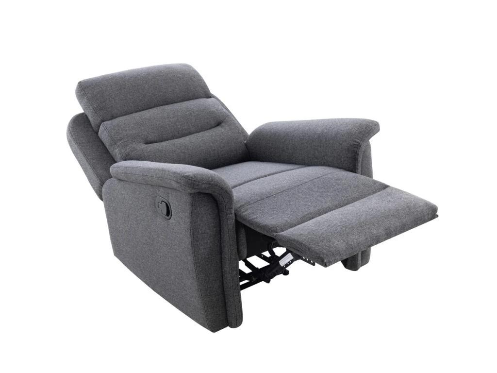 Fauteuil De Relaxation 1 Place En Tissu Gris LÉON - Gris Anthracite 6 Fauteuil De Relaxation 1 Place En Tissu Gris LÉON - Gris Anthracite – Image 4