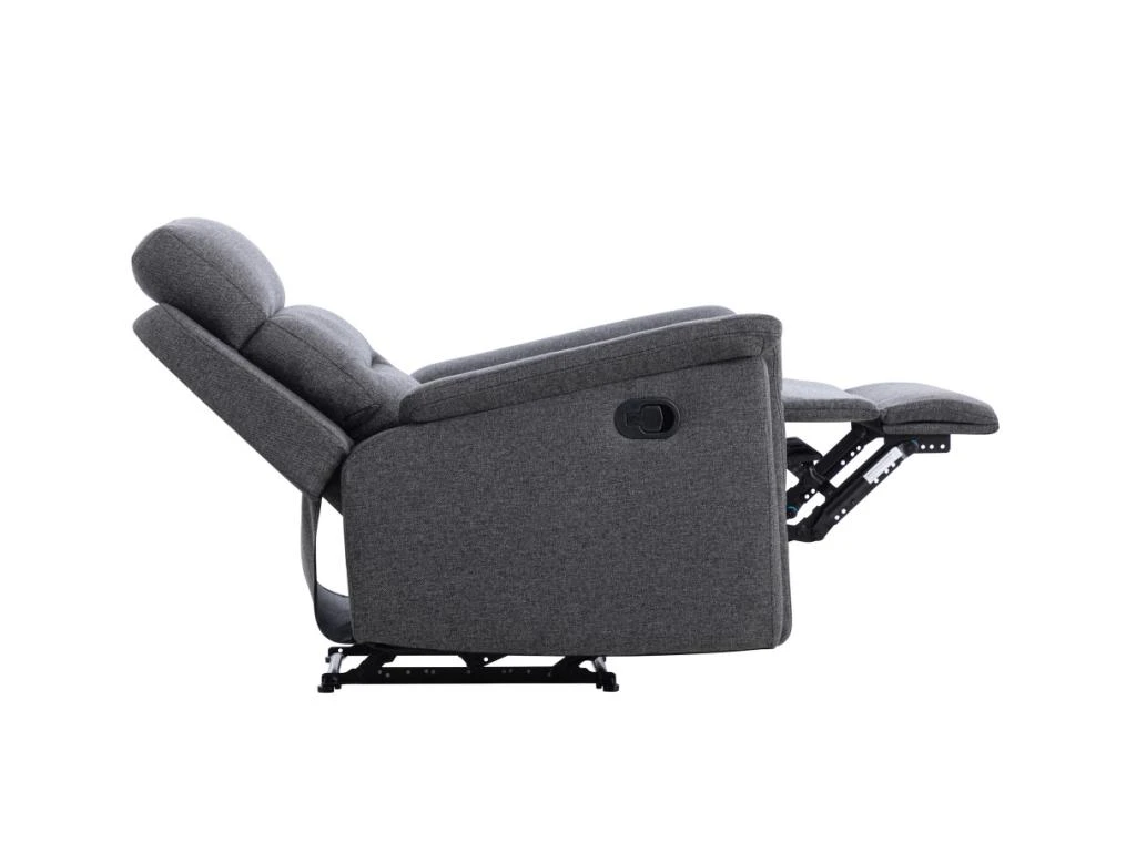 Fauteuil De Relaxation 1 Place En Tissu Gris LÉON - Gris Anthracite 8 Fauteuil De Relaxation 1 Place En Tissu Gris LÉON - Gris Anthracite – Image 6