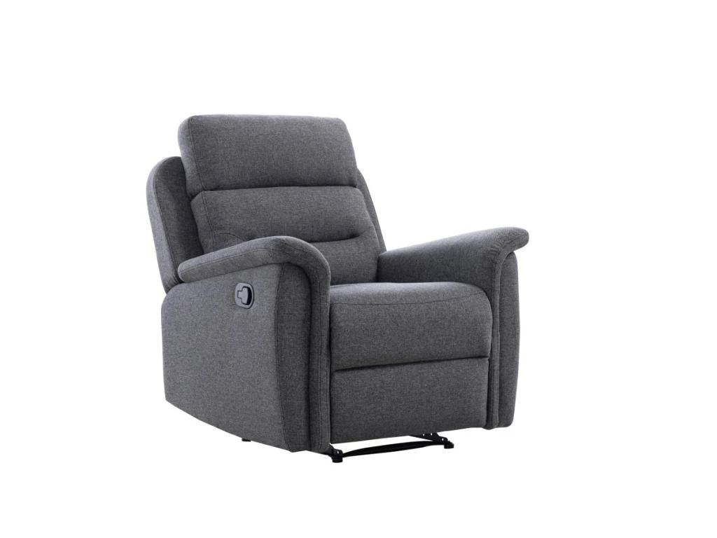 Fauteuil De Relaxation 1 Place En Tissu Gris LÉON - Gris Anthracite 10 Fauteuil De Relaxation 1 Place En Tissu Gris LÉON - Gris Anthracite – Image 8