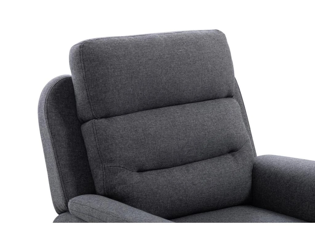 Fauteuil De Relaxation 1 Place En Tissu Gris LÉON - Gris Anthracite 12 Fauteuil De Relaxation 1 Place En Tissu Gris LÉON - Gris Anthracite – Image 10