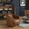 GASTON - Fauteuil Marron CHICAGO Vintage Cuir Pieds Bois 1 GASTON - Fauteuil Marron CHICAGO Vintage Cuir Pieds Bois -Promos Fauteora Magasin fauteuil 14650699