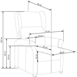 Fauteuil Relax Inclinable En Tissu - Gris -Promos Fauteora Magasin fauteuil 14701925