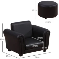 Ensemble Fauteuil Et Pouf Enfant Style Contemporain Structure Bois Revêtement Synthétique PVC Noir 9 Ensemble Fauteuil Et Pouf Enfant Style Contemporain Structure Bois Revêtement Synthétique PVC Noir -Promos Fauteora Magasin fauteuil 14801711