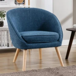 Fauteuil En Tissu Bleu LINDALE -Promos Fauteora Magasin fauteuil 14938731