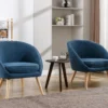 Fauteuil En Tissu Bleu LINDALE -Promos Fauteora Magasin fauteuil 14938733